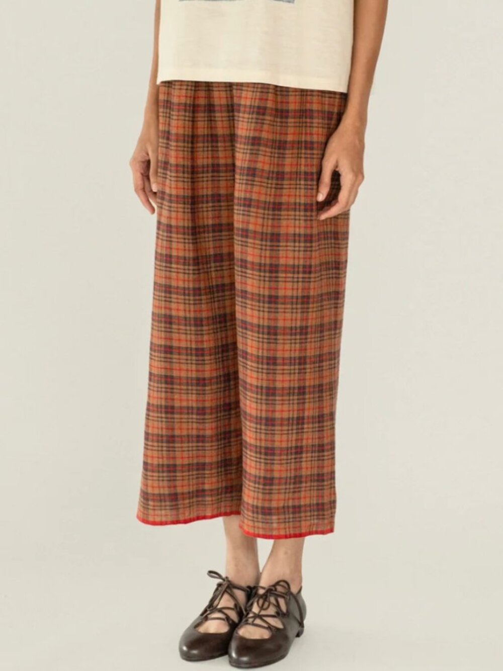 Runaway Bicycle trousers, red gingham, size small, 100% cotton